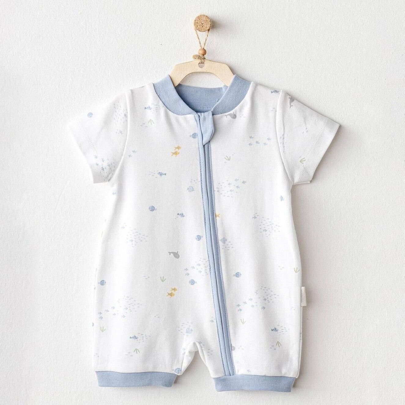 Andywawa AC25605 Ocean İs My Happy Place Bebek Tulum White