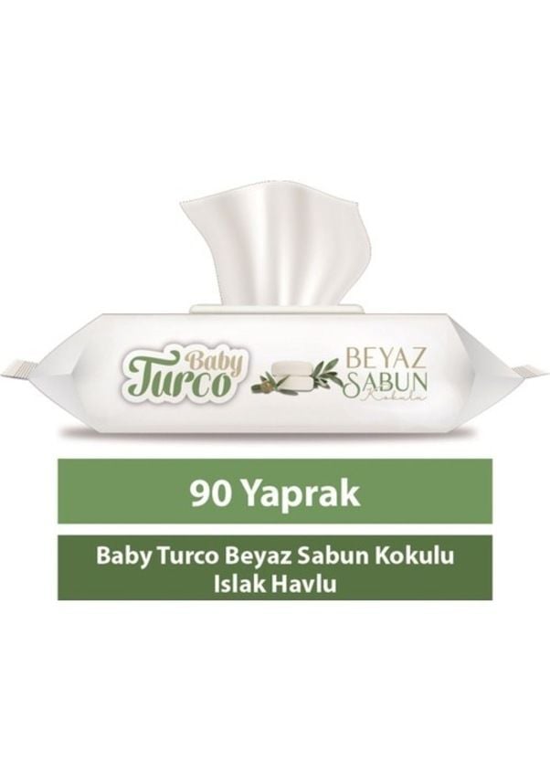 Baby Turco Beyaz Sabun Kokulu Islak Havlu Mendil 90 Adet