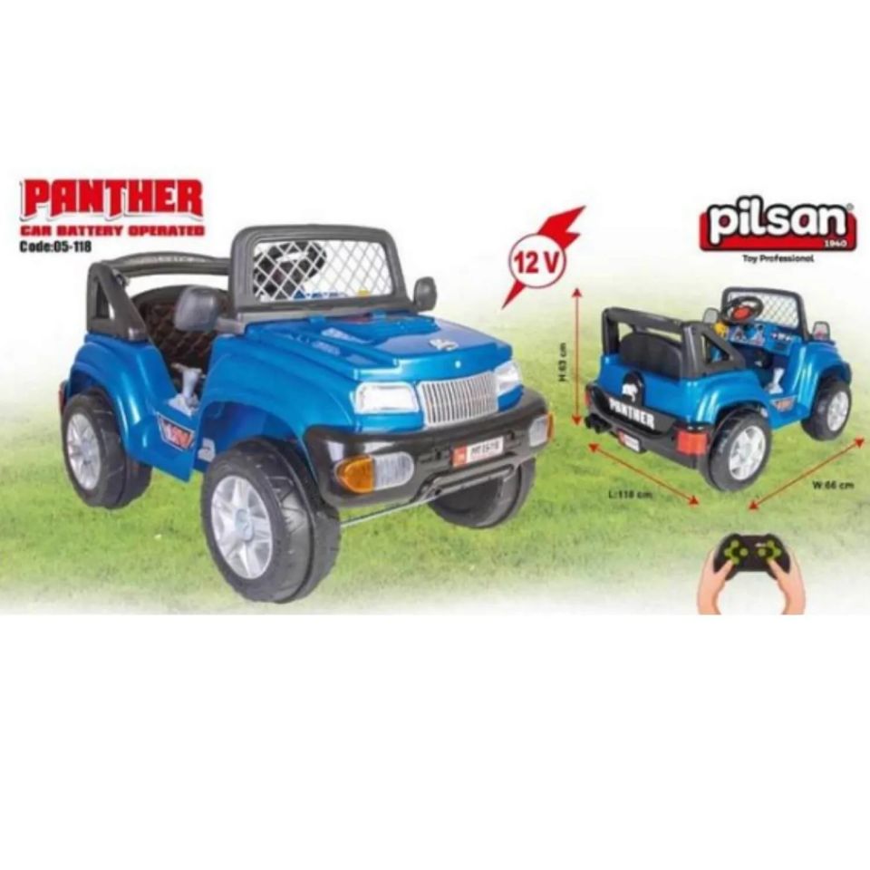 Pilsan Panther Uzaktan Kumandalı Akülü Araba 12 Volt 05-118 - Mavi