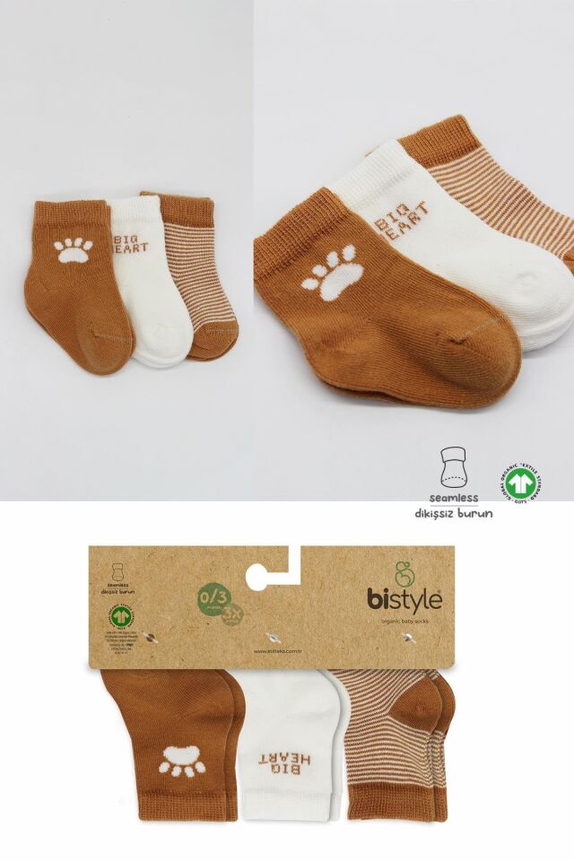 Bistyle 3'Lü Penye Soket Çorap 10110 Hardal