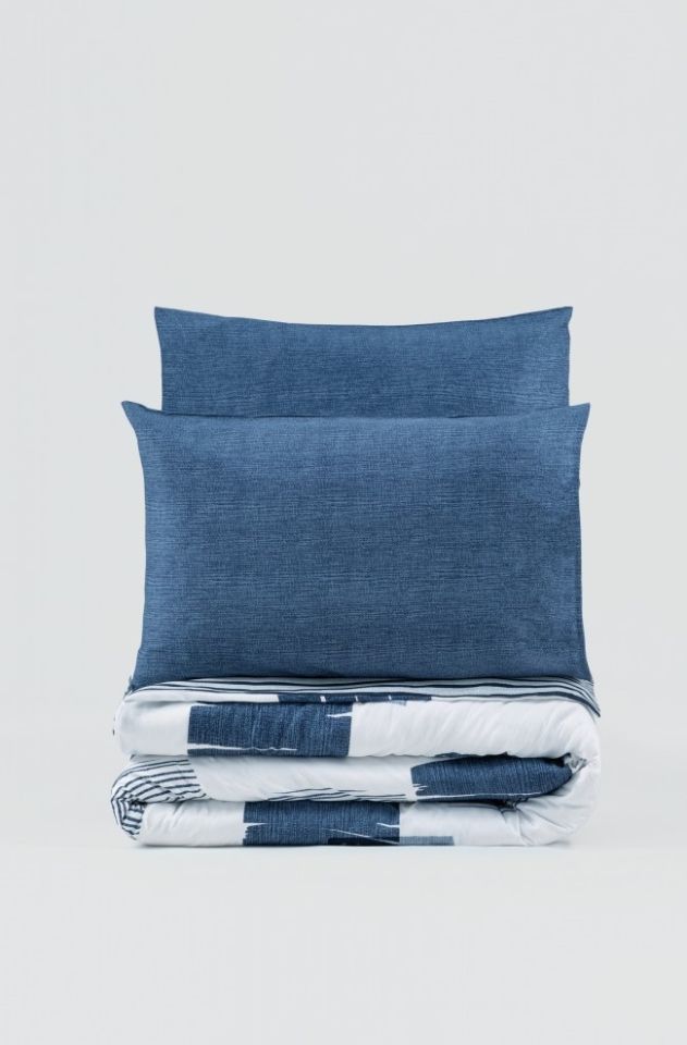 Cotton Box Modern Ranforce Nevresim Takımı Tek Kişilik Solito İndigo