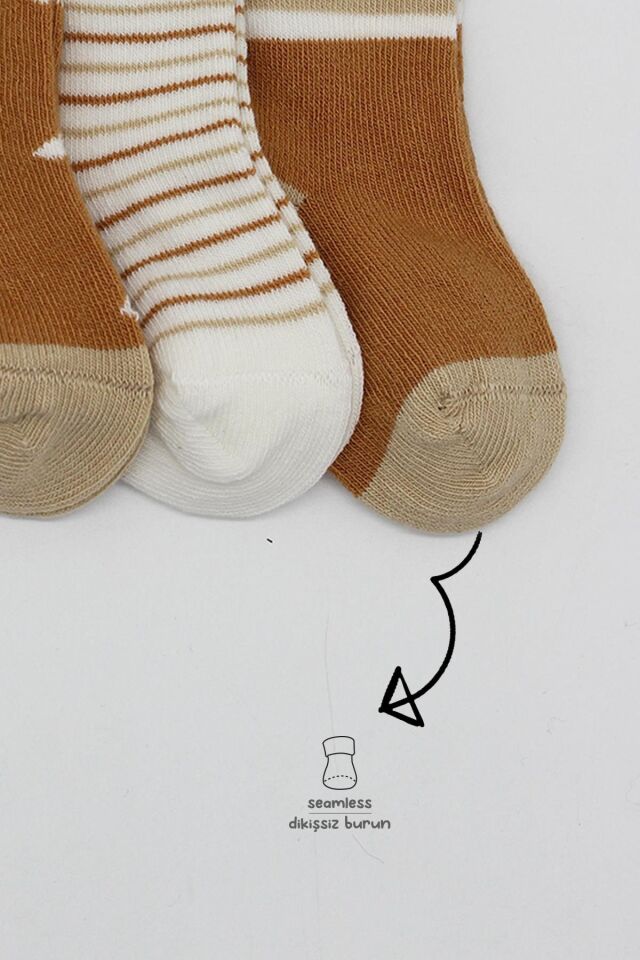 Bistyle 3'Lü Penye Erkek Soket Çorap 10111 Hardal