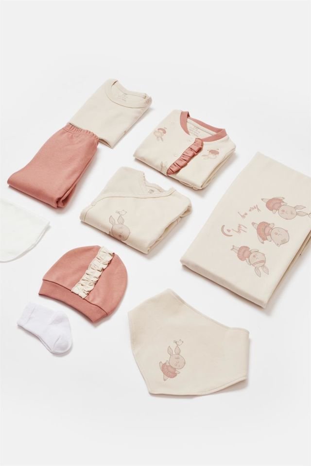 Bibaby Ballery Princess Kız Bebek Hastane Çıkışı 10'Lu Set 63225 Bej-Gül Kurusu