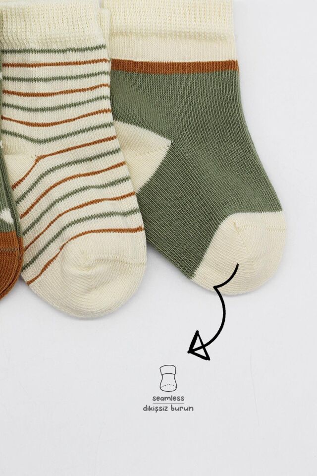 Bistyle 3'Lü Penye Kız Soket Çorap 10112 Nil