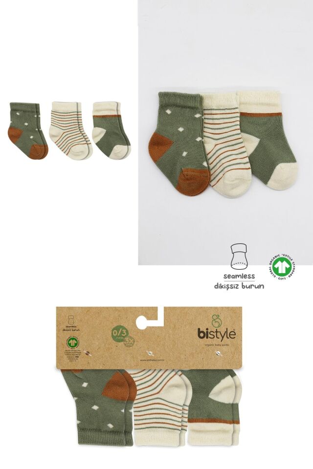Bistyle 3'Lü Penye Kız Soket Çorap 10112 Nil