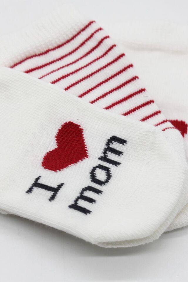Bistyle Mom Dad 3'Lü Penye Soket Çorap 10123 Ekru