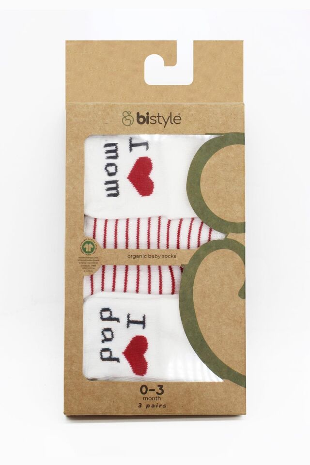Bistyle Mom Dad 3'Lü Penye Soket Çorap 10123 Ekru