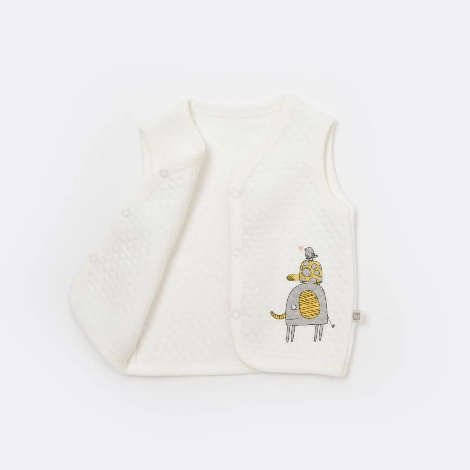Bibaby Hello Elephant Kapitone Yelek 61476 Ekru