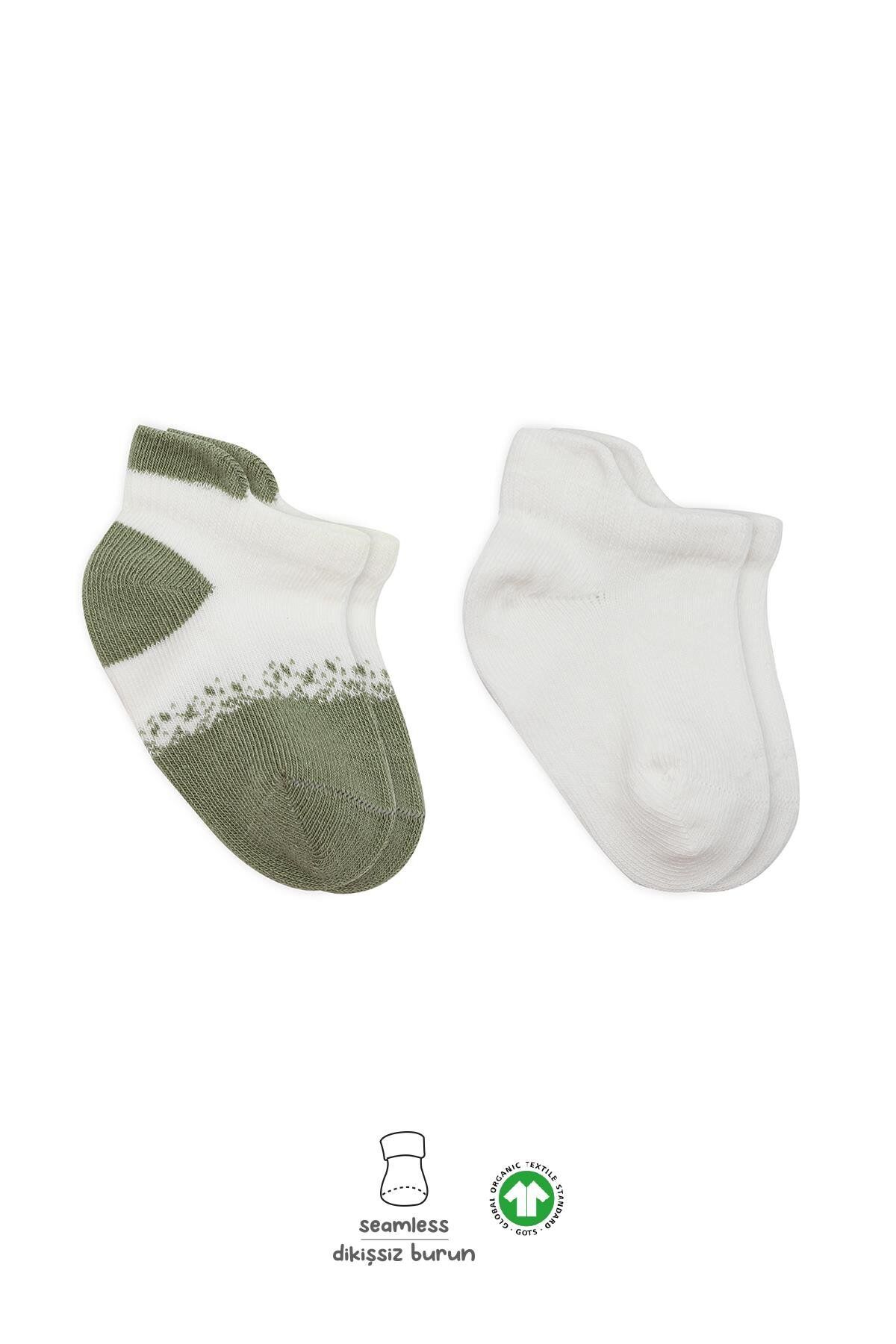 Bistyle 2'Li Penye Sneakers Çorap 20105 Nil Ekru