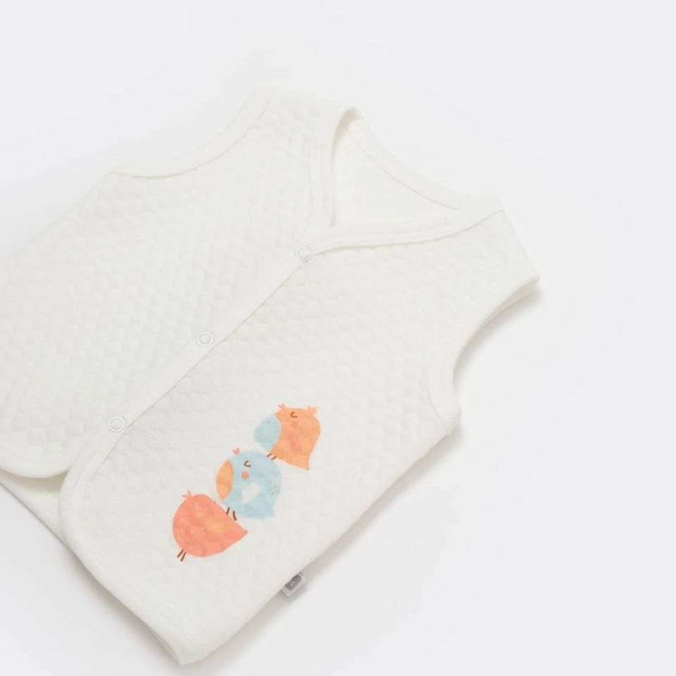 Bibaby Lovely Bird Kapitone Yelek 61480 Ekru