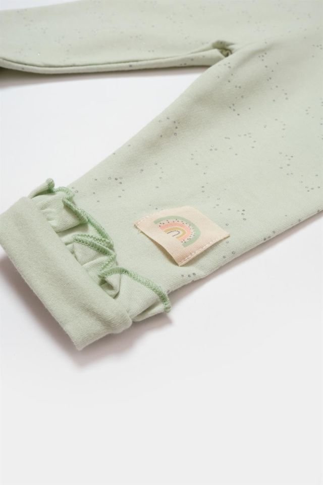 Bibaby Biorganic Tıny Bırds Patiksiz Pantolon 57876 Ekru Yeşil