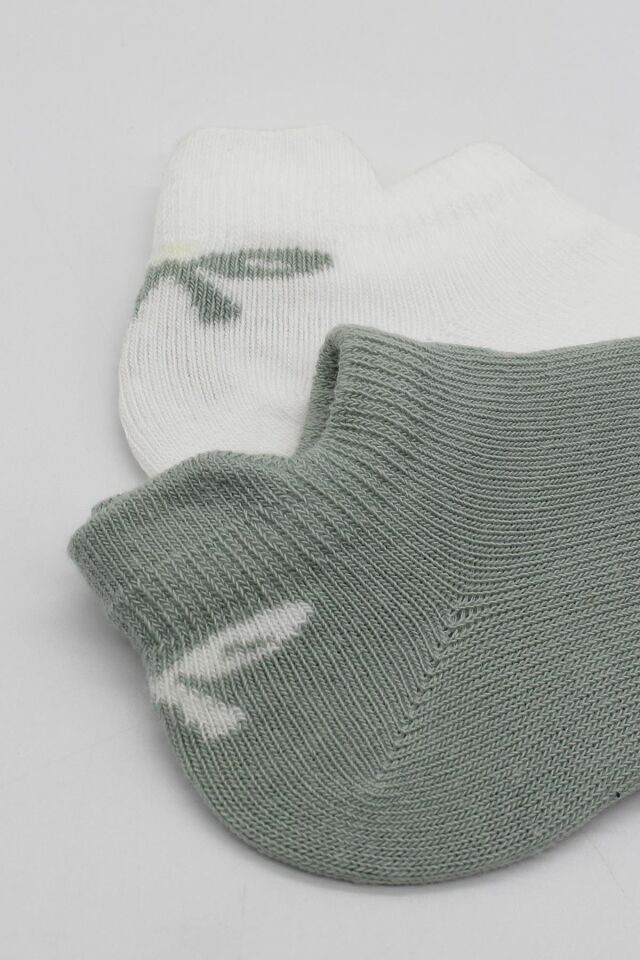 Bistyle 2'Li Sneakers Smile Penye Çorap 20106 Nil Ekru