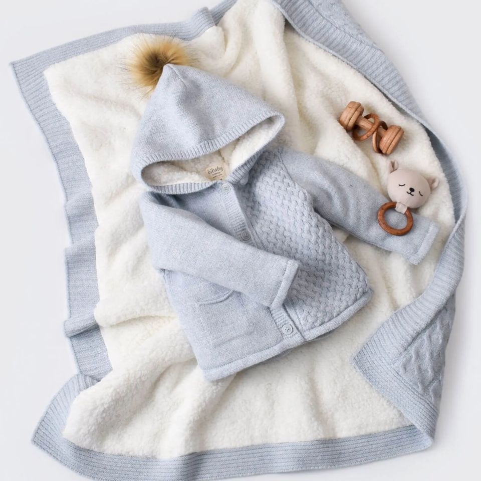 Bibaby Cepli Welsoftlu Triko Hırka 61425 Mavi