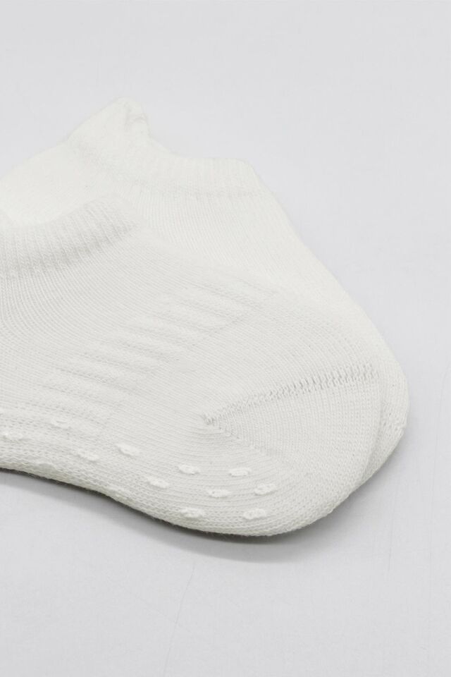 Bistyle 2'Li Sneakers Kaymaz Basic Penye Çorap 20103 Ekru Ekru