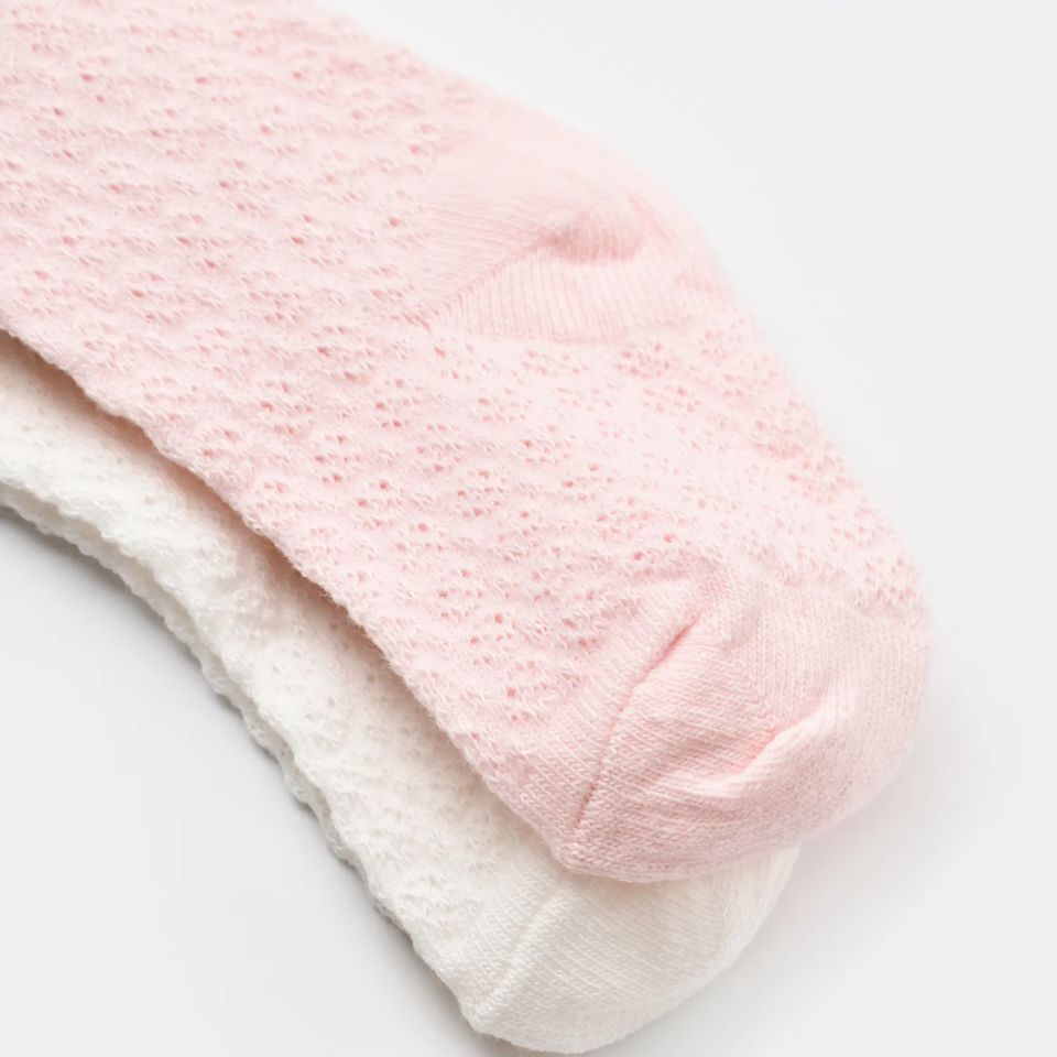 Bibaby Biorganic Jakarlı Dantelli Külotlu Çorap 68440 Pembe