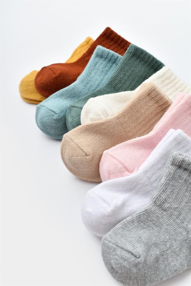 Bibaby Biorganic Kaymaz Basic 3'Lü Çorap 68459 Taş Ekru Yeşil