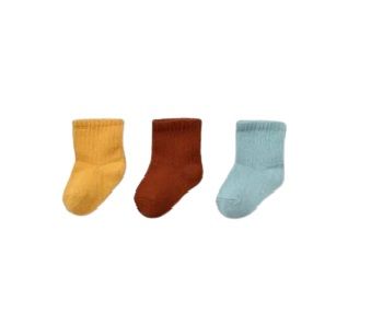 Bibaby Biorganic Kaymaz Basic 3'Lü Çorap 68459 Tarçın Nil Hardal