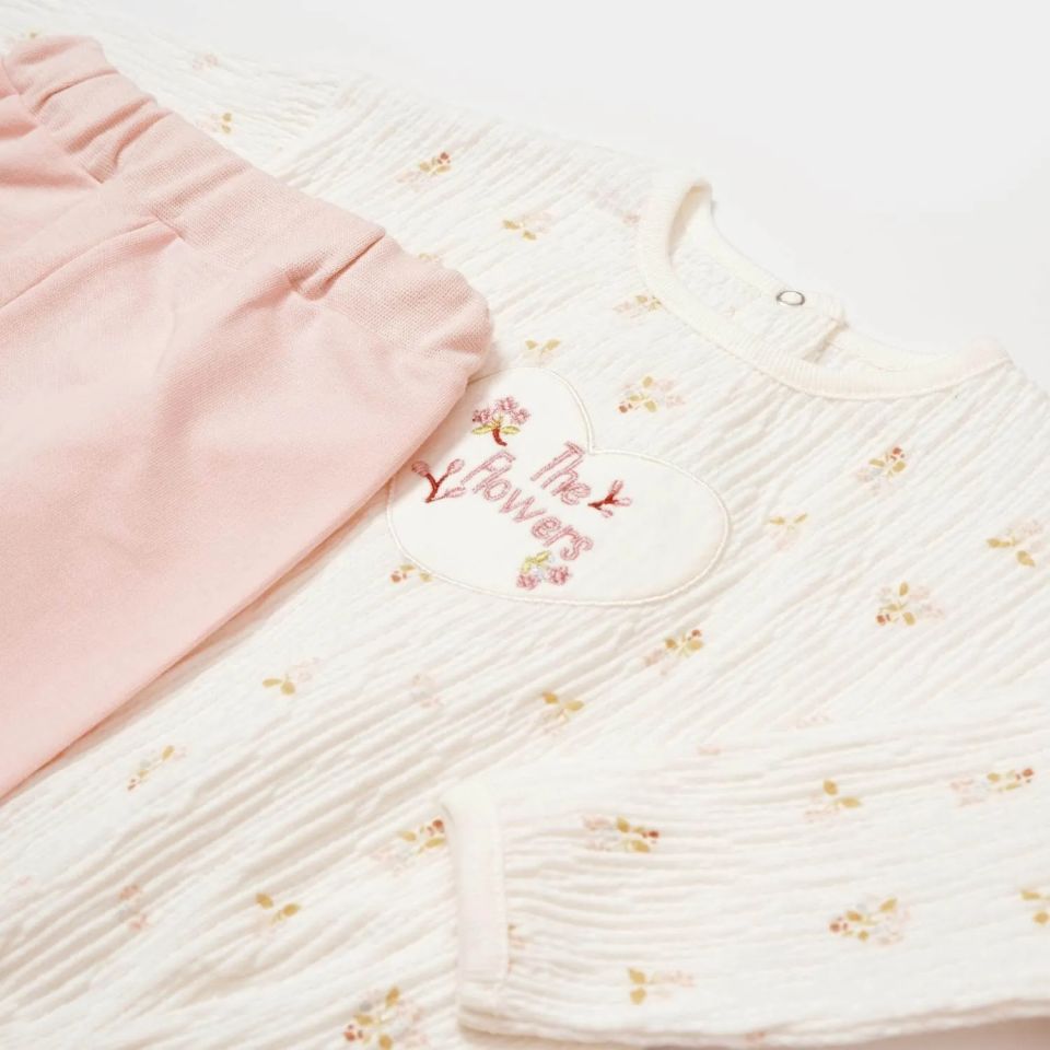 Bibaby Biorganic The Flowers 2'Li Takım 59765 Ekru Pembe
