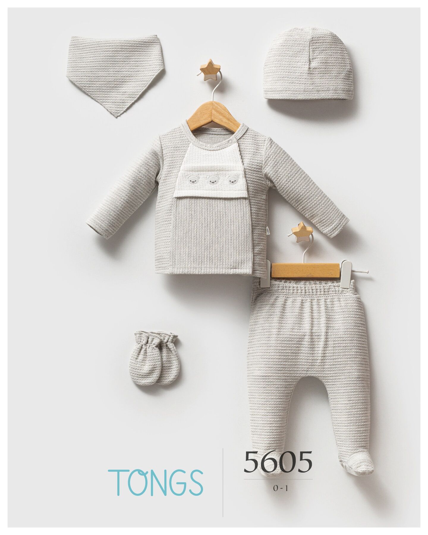 Tongs Baby Classic Bear 5'li Hastane Çıkışı 5605 Gri
