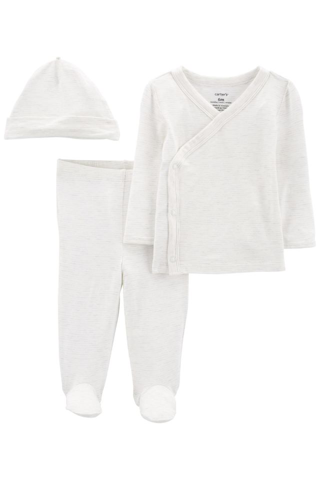Carter's Layette Bebek 3'lü Alt Üst Set 1O970110 Gri