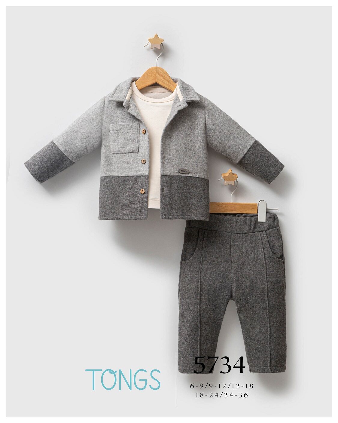 Tongs Baby Customary 3'lü Takım 5734 Gri