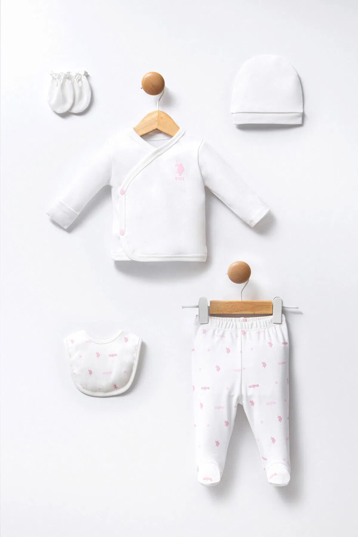 U.S Polo 5'Li Hastane Çıkış Seti USB2358 Beyaz