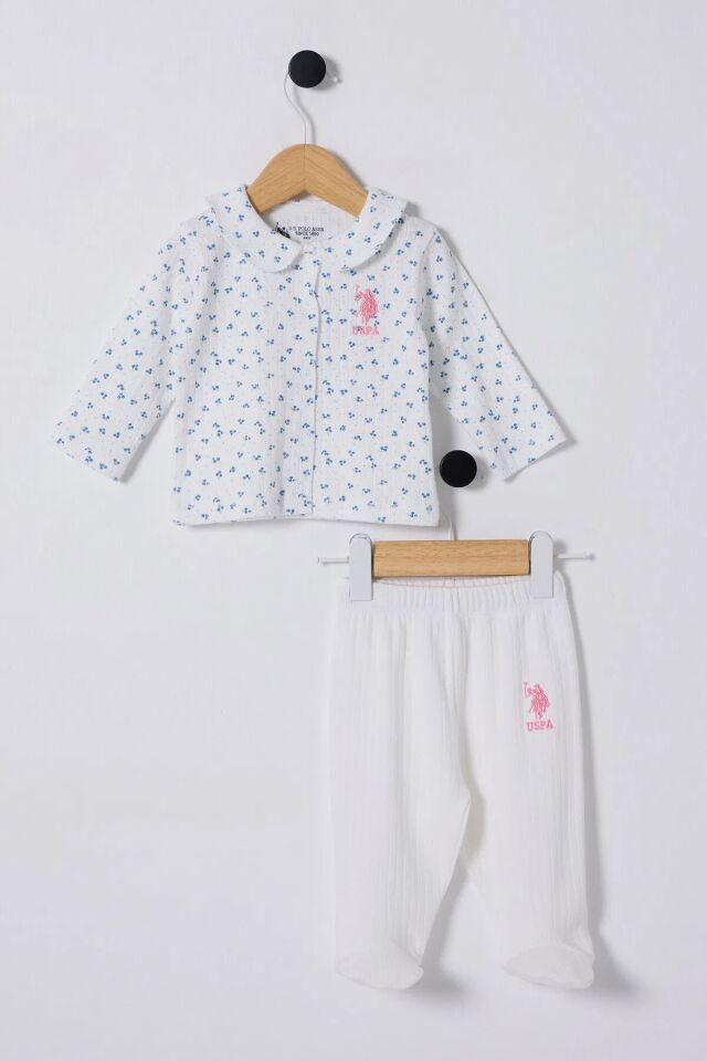 U.S Polo Bebek 2'Li Takım USB2433 Beyaz-Mavi