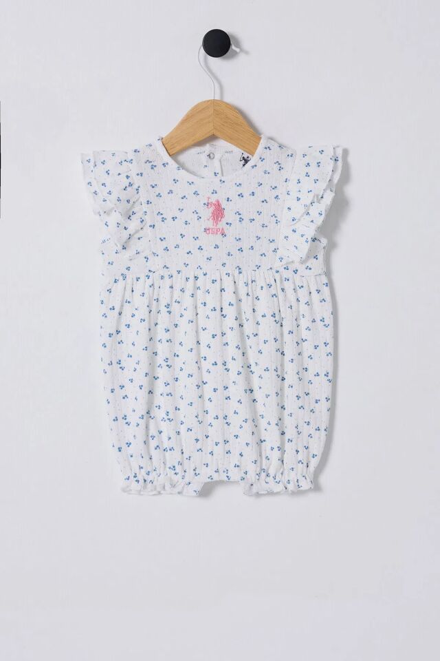 U.S Polo Bebek Tulum USB2434 Beyaz-Mavi