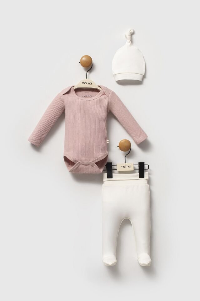 Moi Noi Şapkalı Badi Pantolon Takım MNB5346 Mürdüm