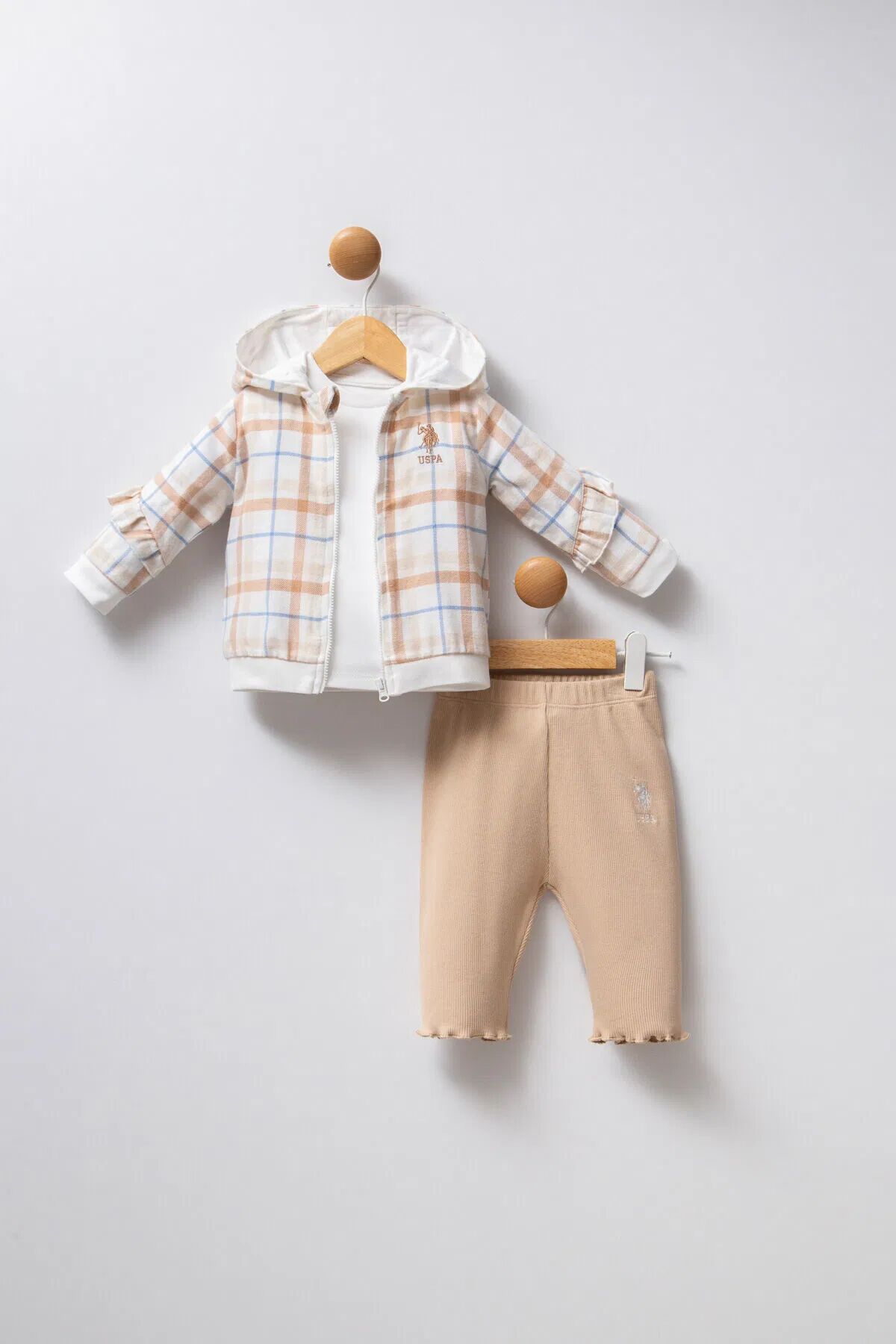 U.S Polo Bebek 3'Lü Takım USB2382 Beyaz