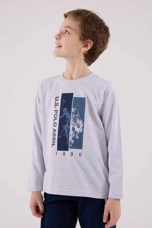 U.S. Polo Assn  Uzun Kol Pijama Takım US2206-4 Karmelanj