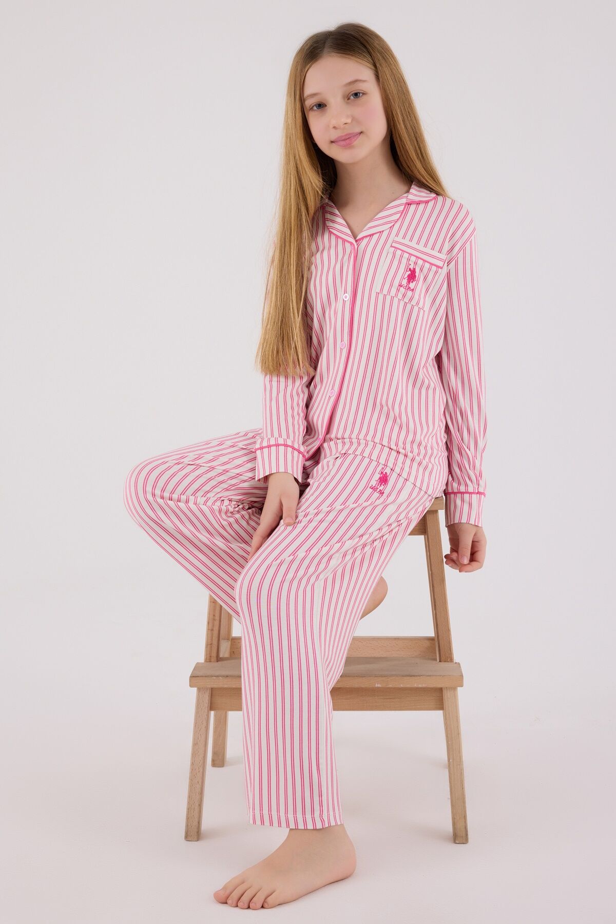 U.S. Polo Assn Gömlek Pijama US2326-4 Fuşya