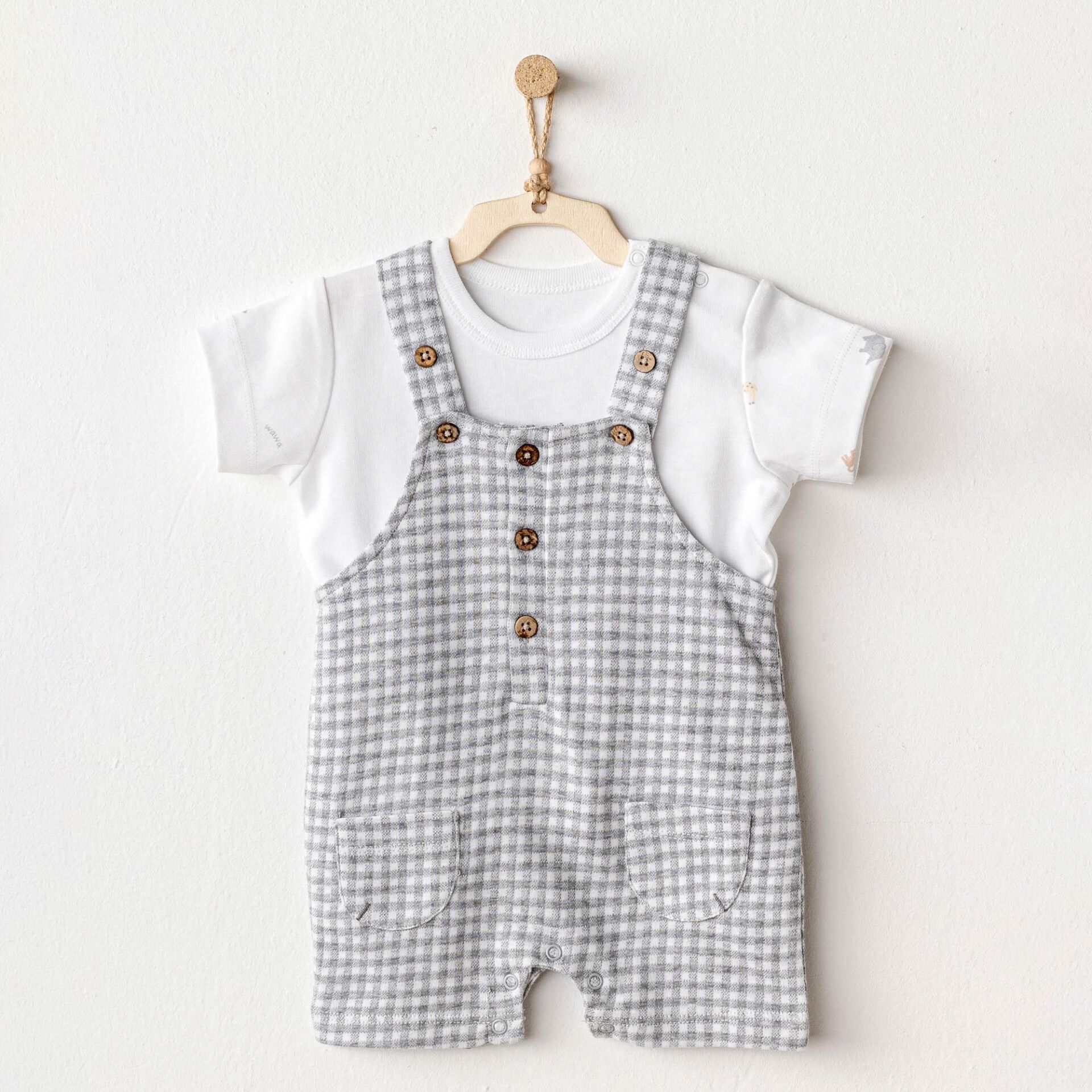 Andywawa AC25804 Jumpsuit Set Little King Salopet Takım Grey