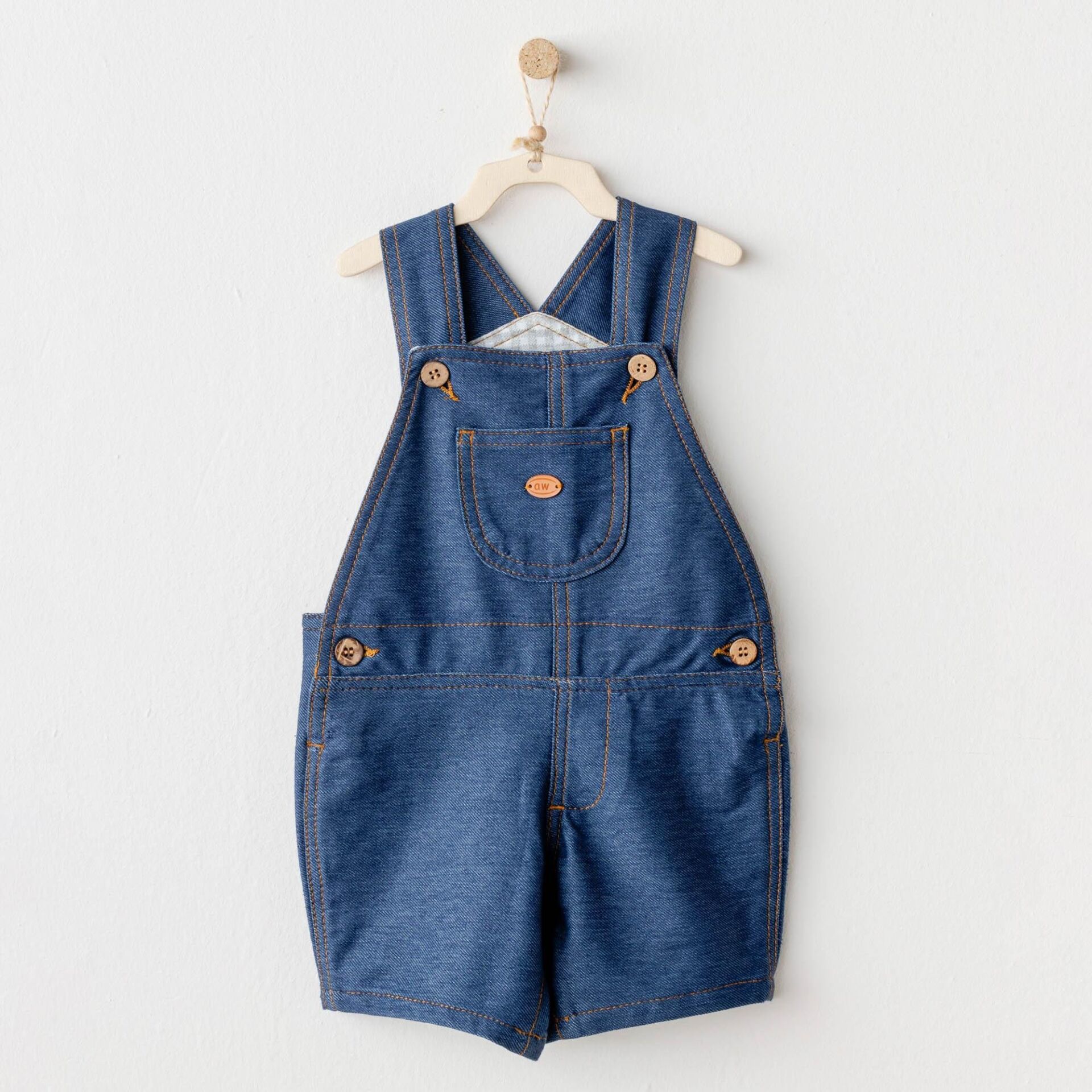 Andywawa AC25932 Casual Bebek Salopet İndigo
