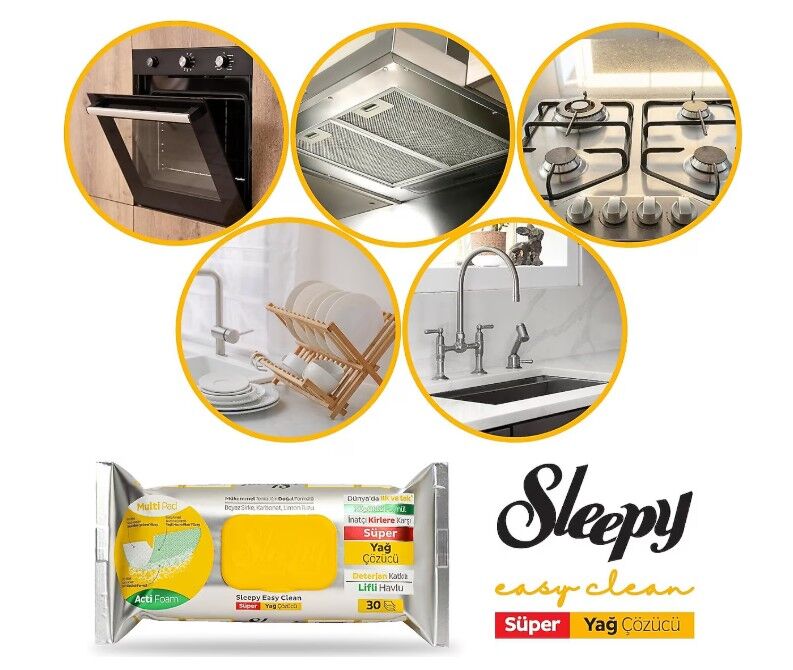 Sleepy Yüzey Temizlik Havlusu 30 Adet Yağ Çözücü