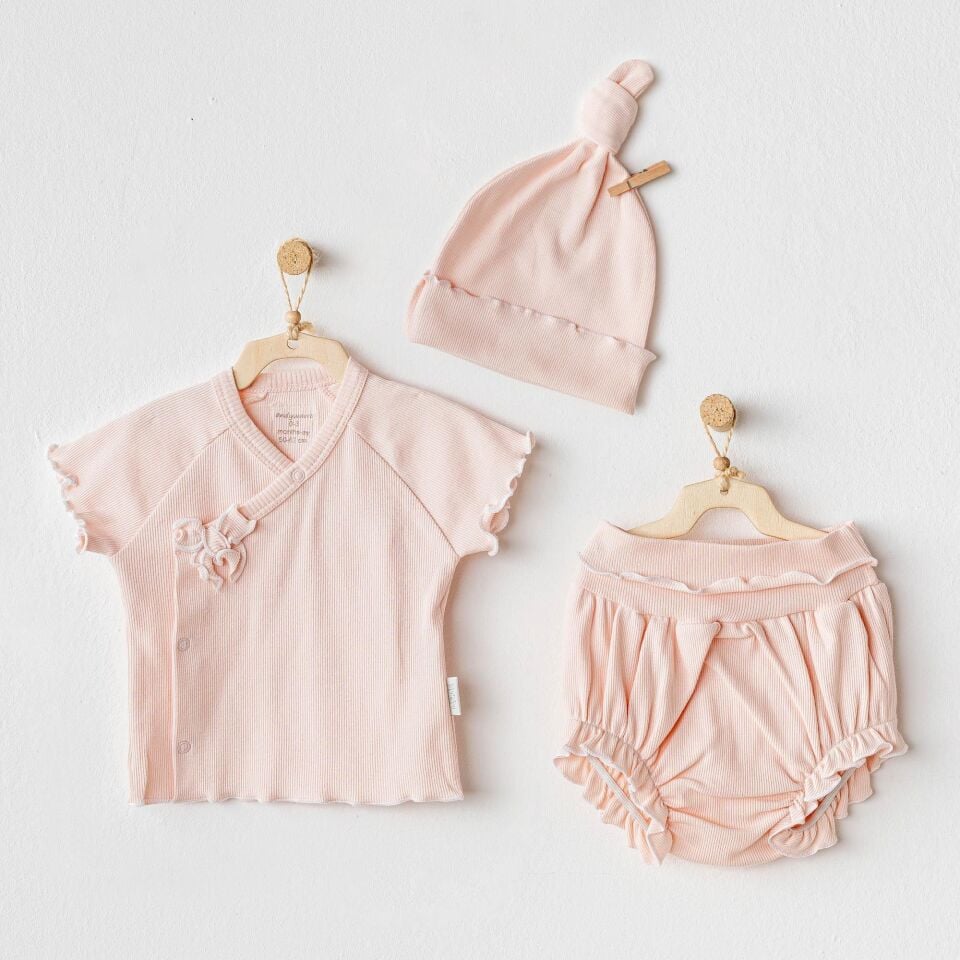 Andywawa AC25899 3'Lü Basic Bebe Takım Salmon