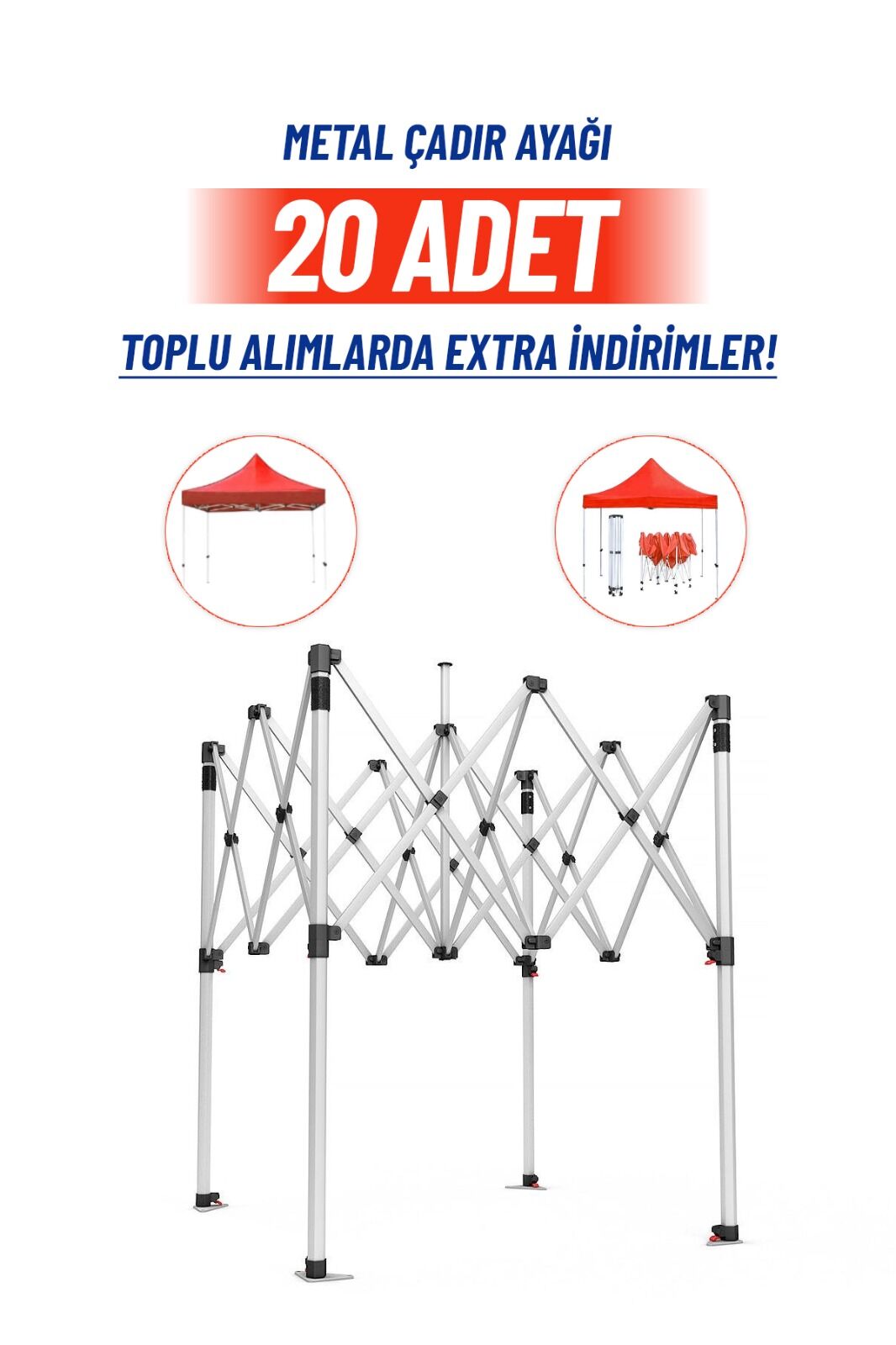 3x3 Katlanır Tente Ayağı (20 Adet)