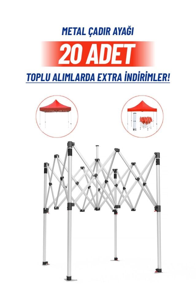 3x3 Katlanır Tente Ayağı (20 Adet)