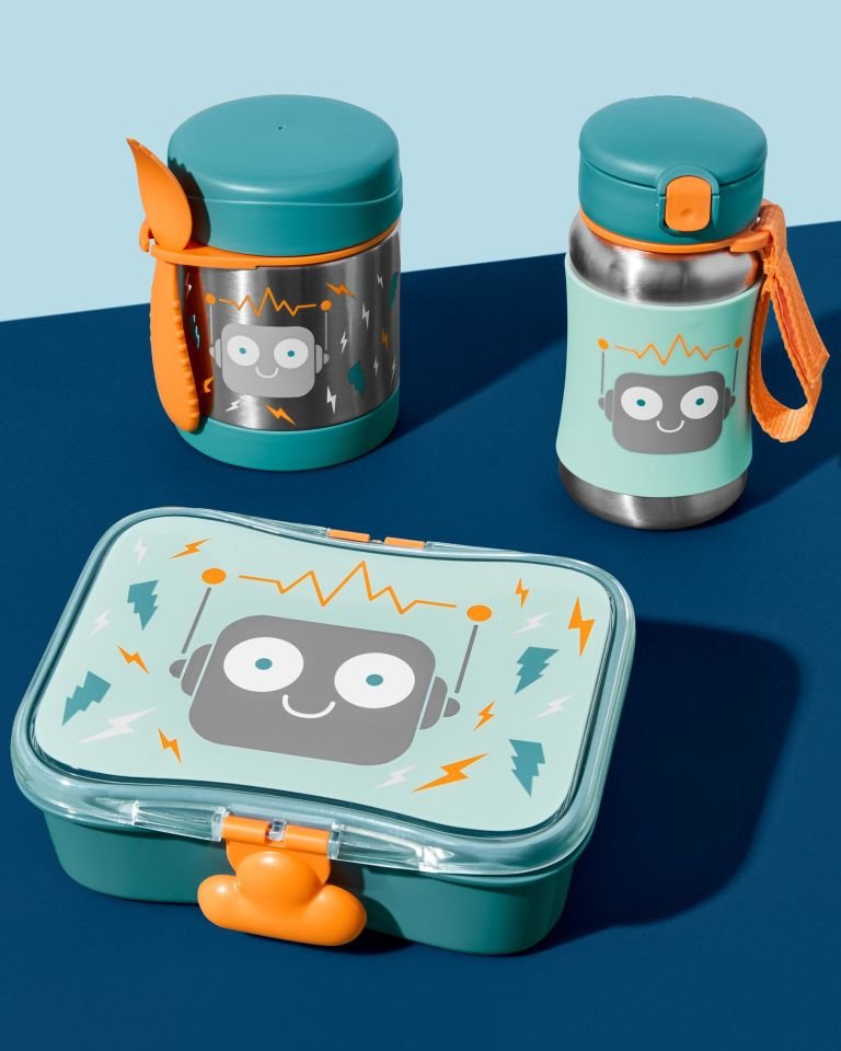 Skip Hop Zoo Pipetli Paslanmaz Çelik Suluk 350 ml Robot