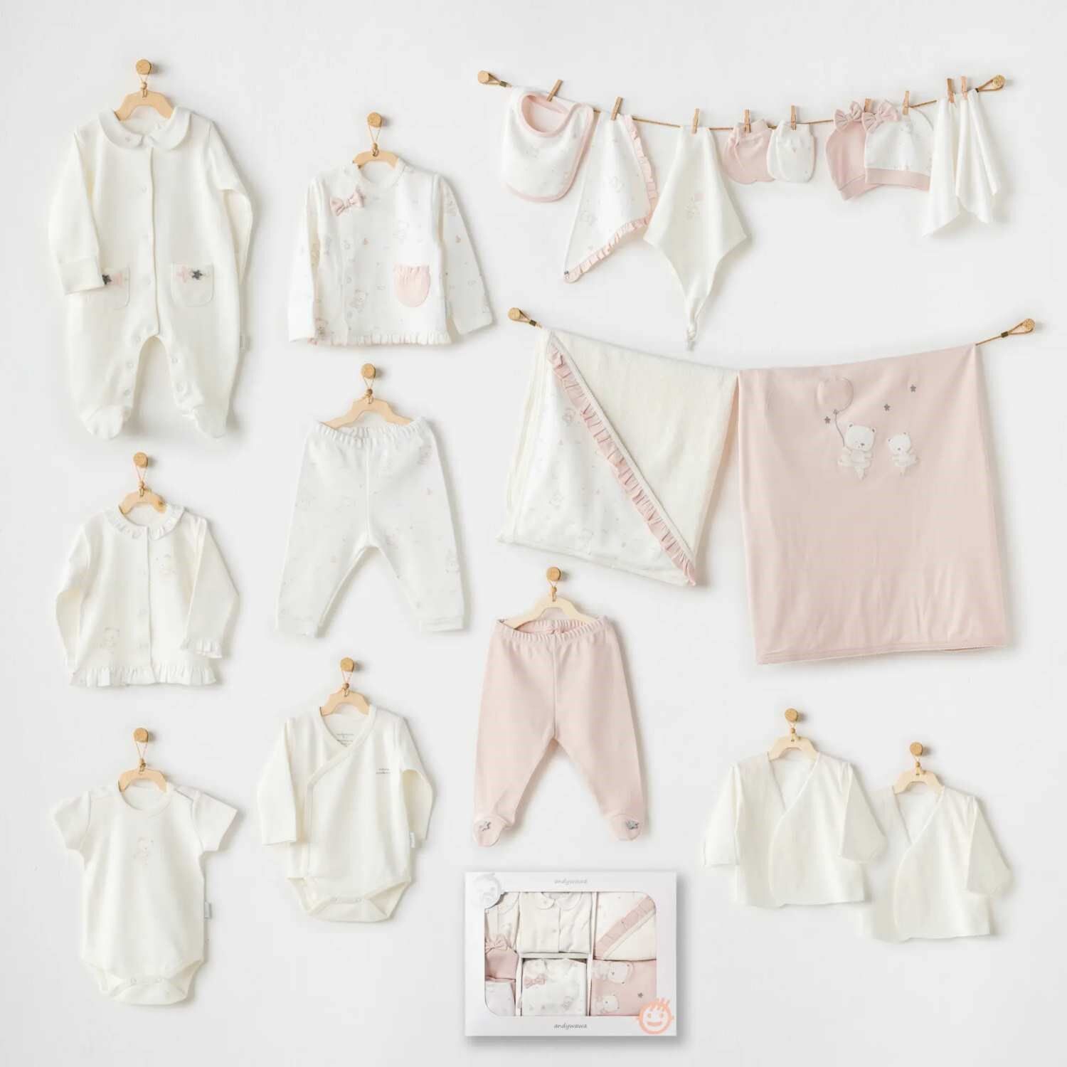 Andywawa AC25952 Ballerina 20 Parça Hastane Çıkışı Ekru