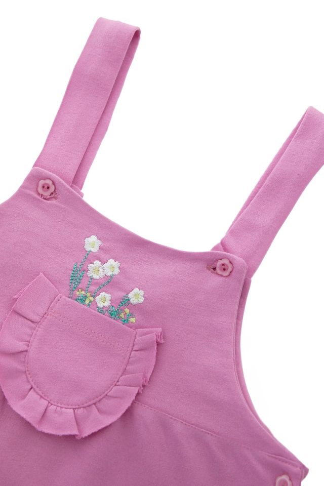 Minycenter Kız Bebek Salopet Set 24K002 Karışık Renkli
