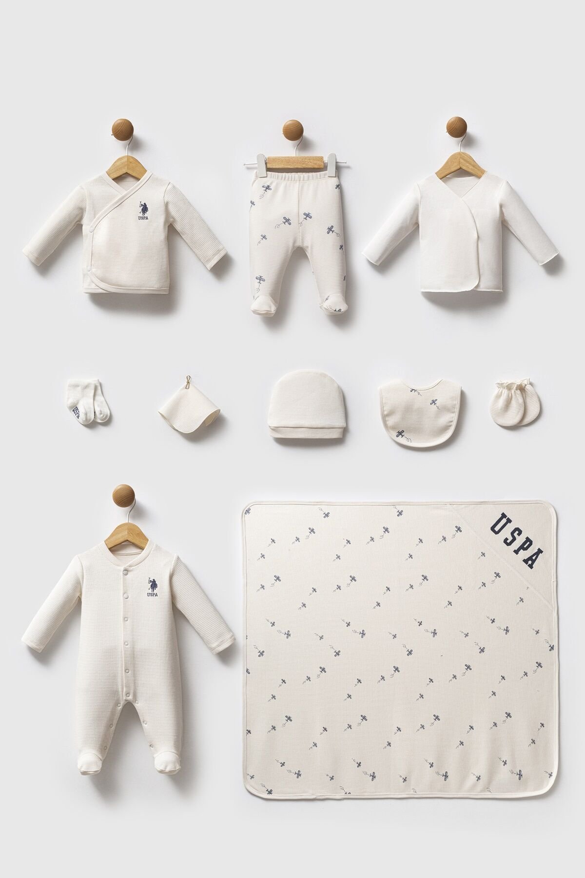 U.S. Polo Assn Hastane Cıkısı 10’lu set USB2602 Ekru