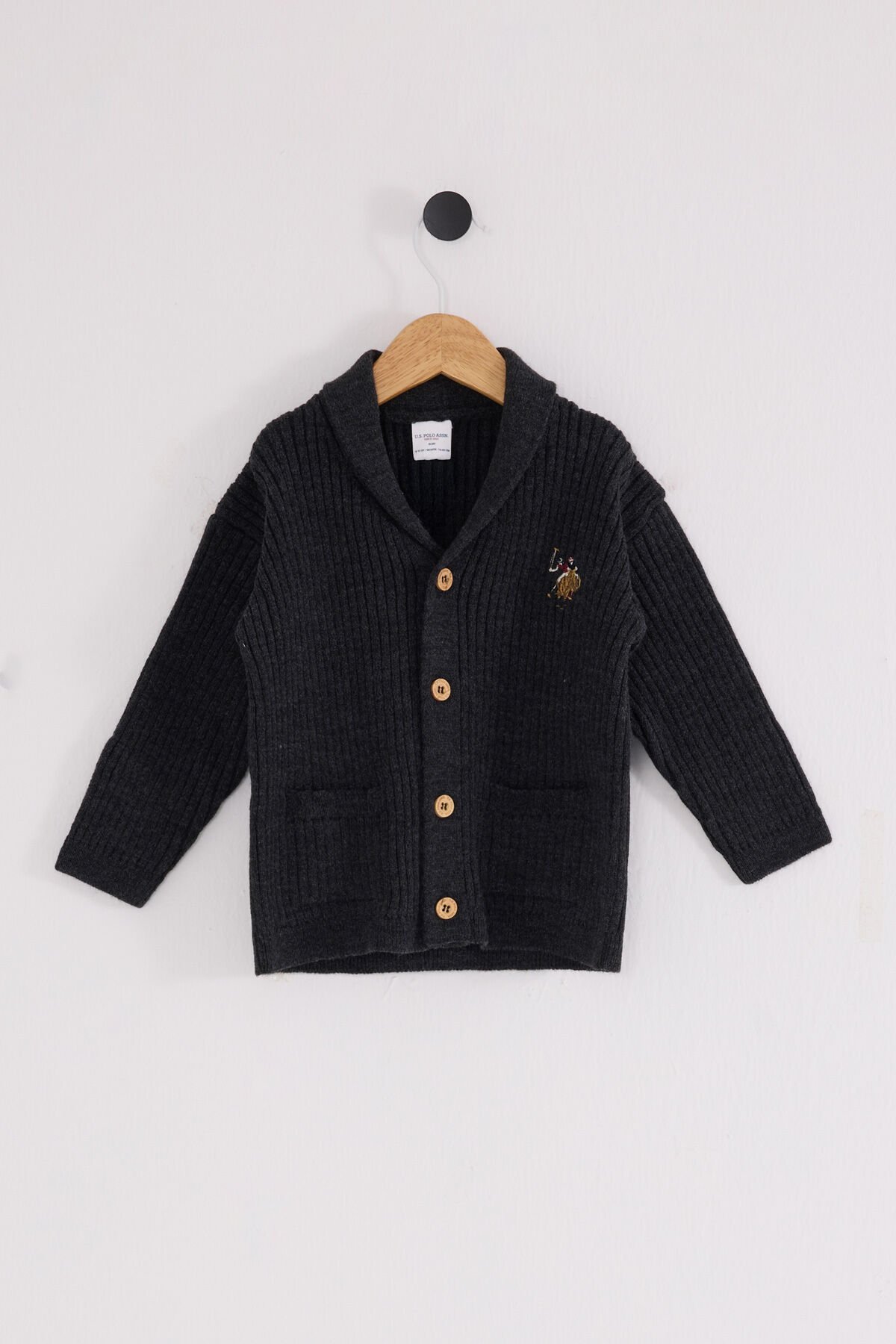 U.S. Polo Assn Bebek Hırka USB2608 Antrasit Melanj