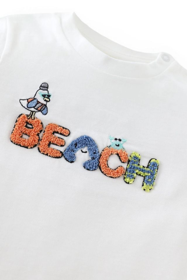 Minycenter Erkek Bebek Tshirt 24E006 Beyaz