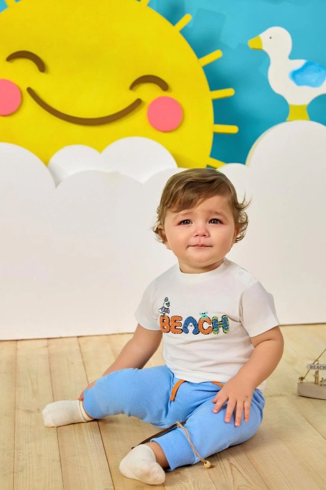 Minycenter Erkek Bebek Tshirt 24E006 Beyaz