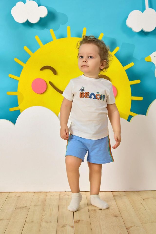 Minycenter Erkek Bebek Tshirt 24E006 Beyaz