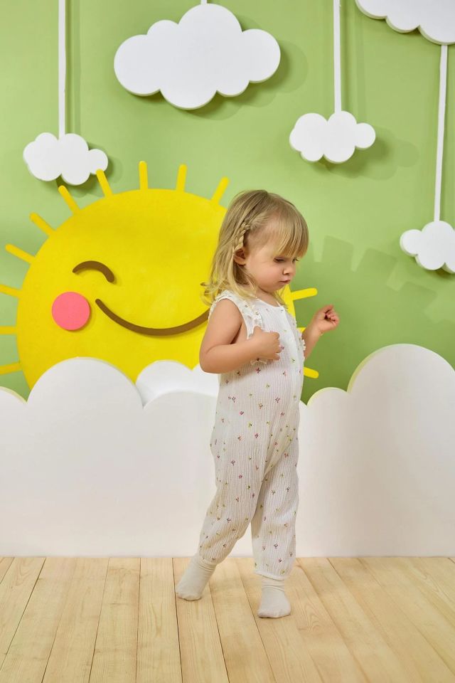 Minycenter Kız Bebek Tulum 24K006 Karışık Renkli