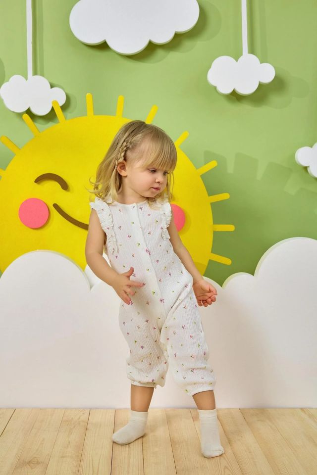 Minycenter Kız Bebek Tulum 24K006 Karışık Renkli