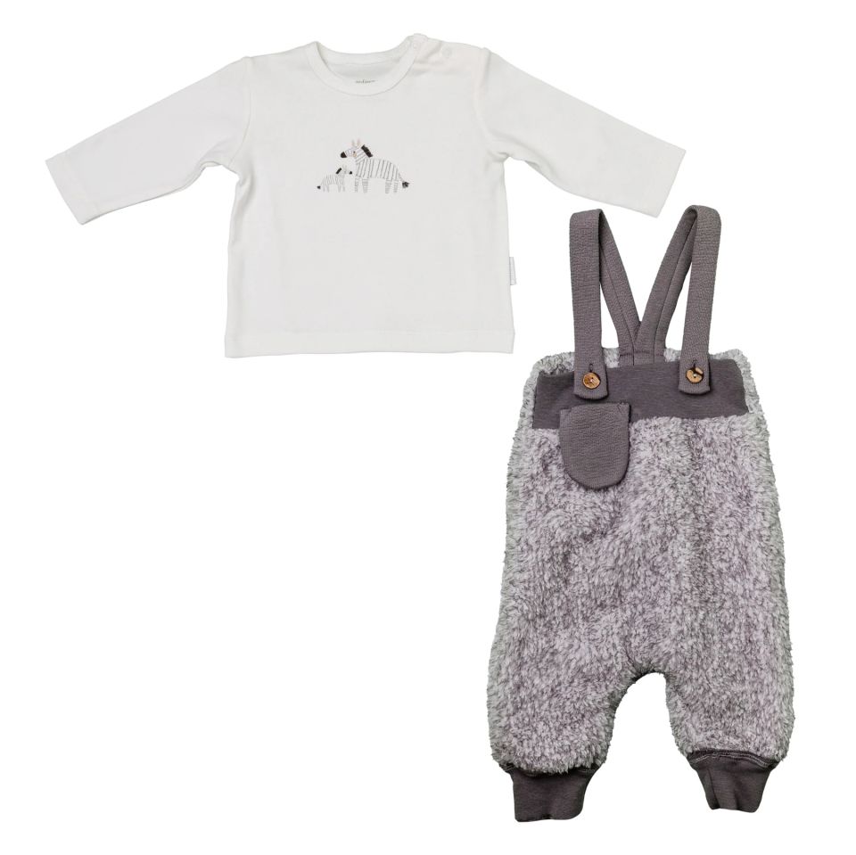 Andywawa AC24165 Little Zebra 2li Bebek Takım Ecru Grey