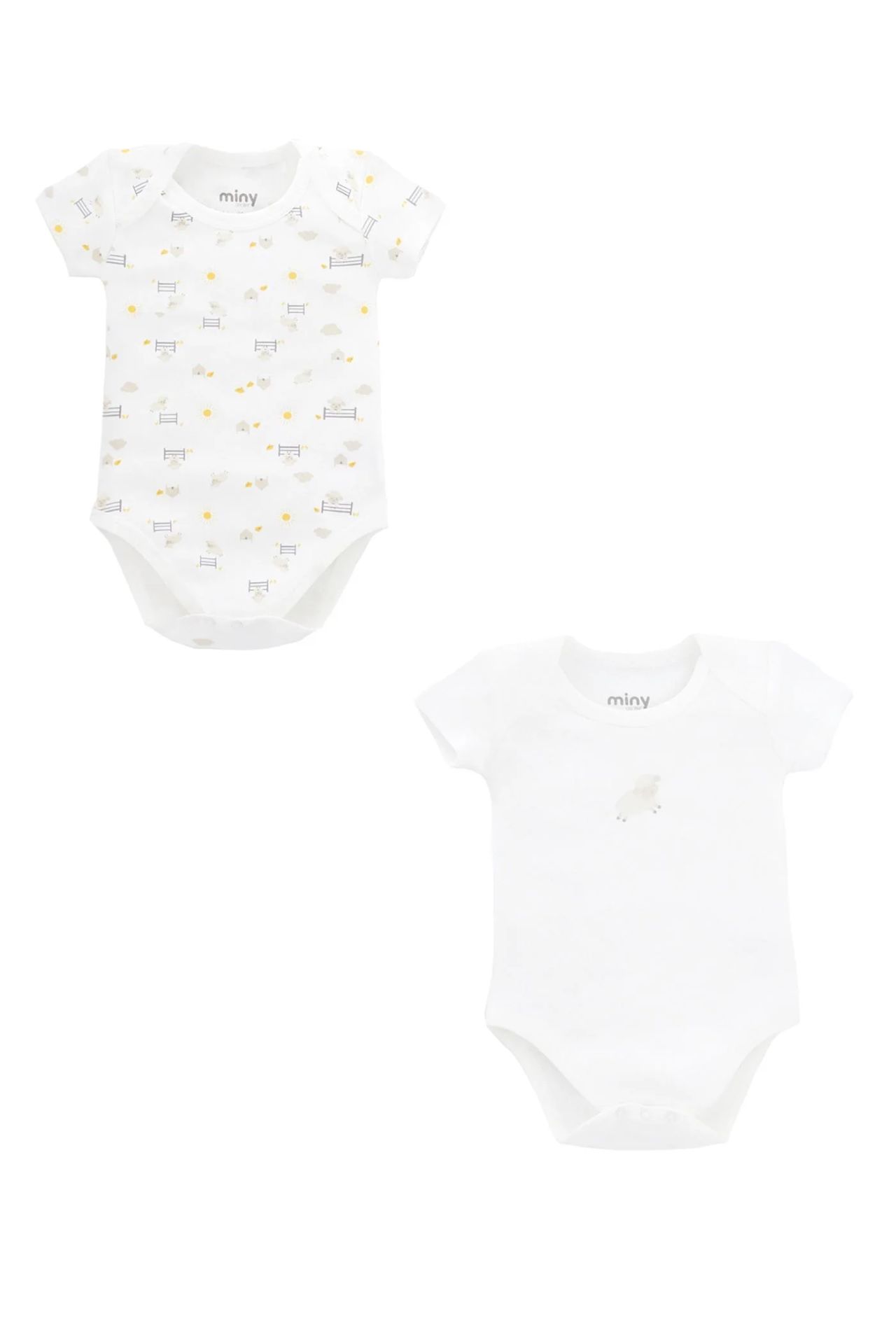 Minycenter Unisex Bebek 2'Li Body Set 24U001 Karışık Renkli